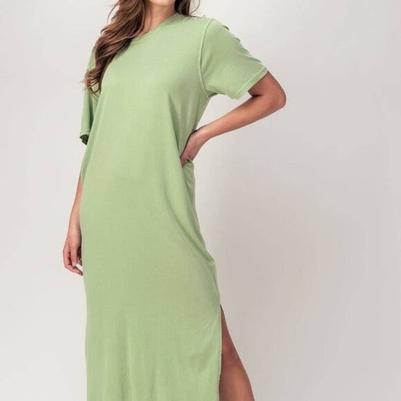 Split Hem Shirt Dress - Picture 1 of 4
